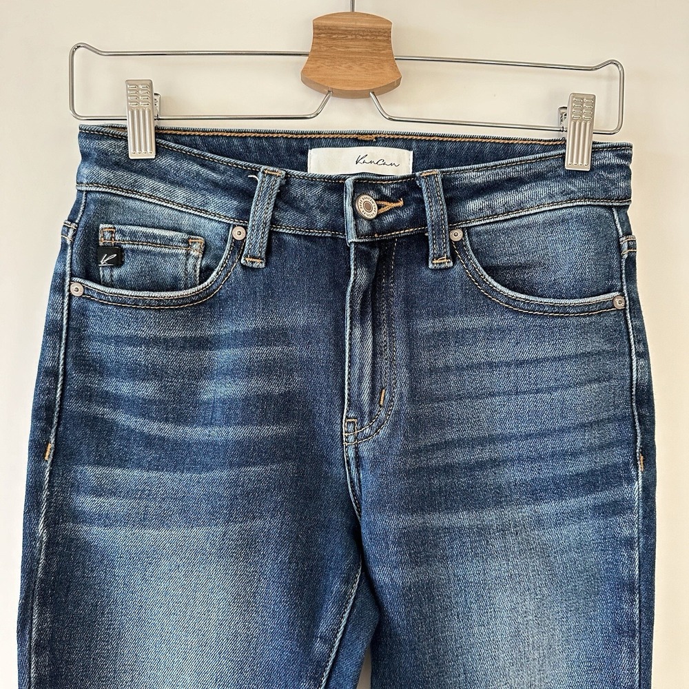 KanCan Audrina Mid Rise Distressed Fringe Ankle Skinny Jeans Women's Size 25 - Picture 7 of 14